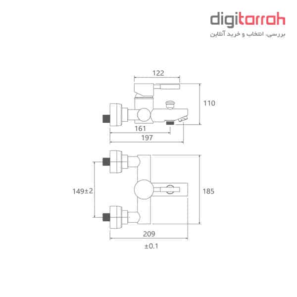 شیر دوش شودر مدل موناکو پلاس شیرآلات شودر