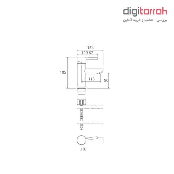 شیر روشویی کوتاه شودر مدل موناکو پلاس شیرآلات شودر