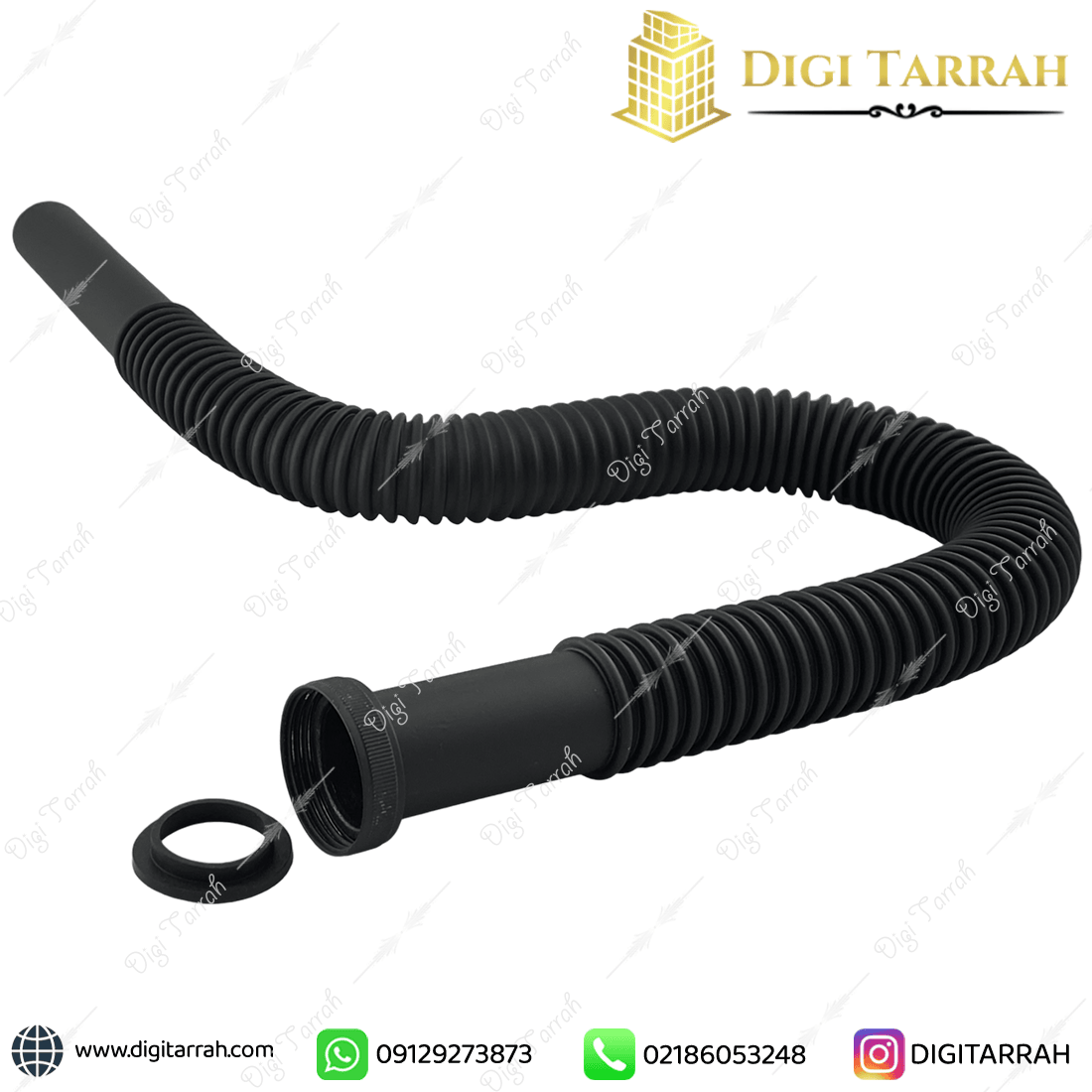 سیفون روشویی خرطومی مشکی