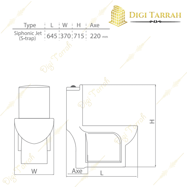 مشخصات توالت فرنگی چینی کرد مدل آدنیس