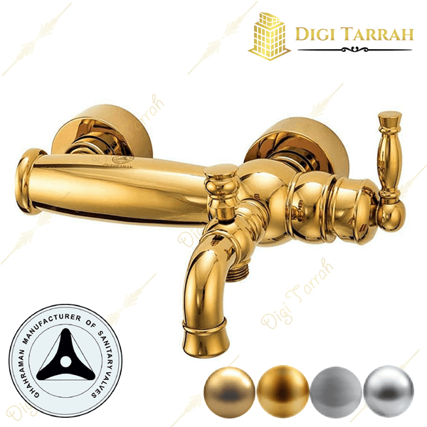 شیر دوش طلایی براق آنتیک شیرآلات قهرمان