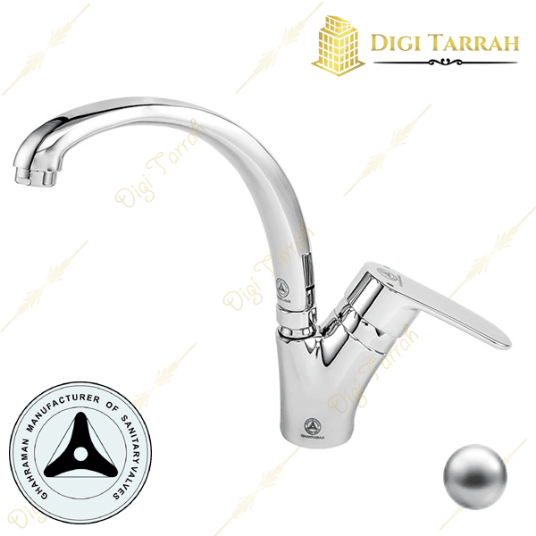 شیر ظرفشویی کروم براق مروارید شیرآلات قهرمان