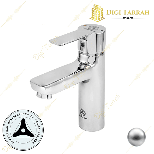 شیر روشویی کروم براق یاقوت شیرآلات قهرمان