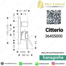 مشخصات فنی شیر دوش توکار چیتریو هانس گروهه Citterio 36455000