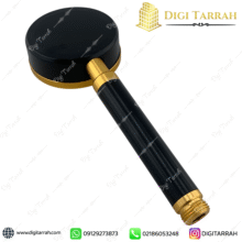 سردوش شاور دستی مشکی طلایی نمای پشت