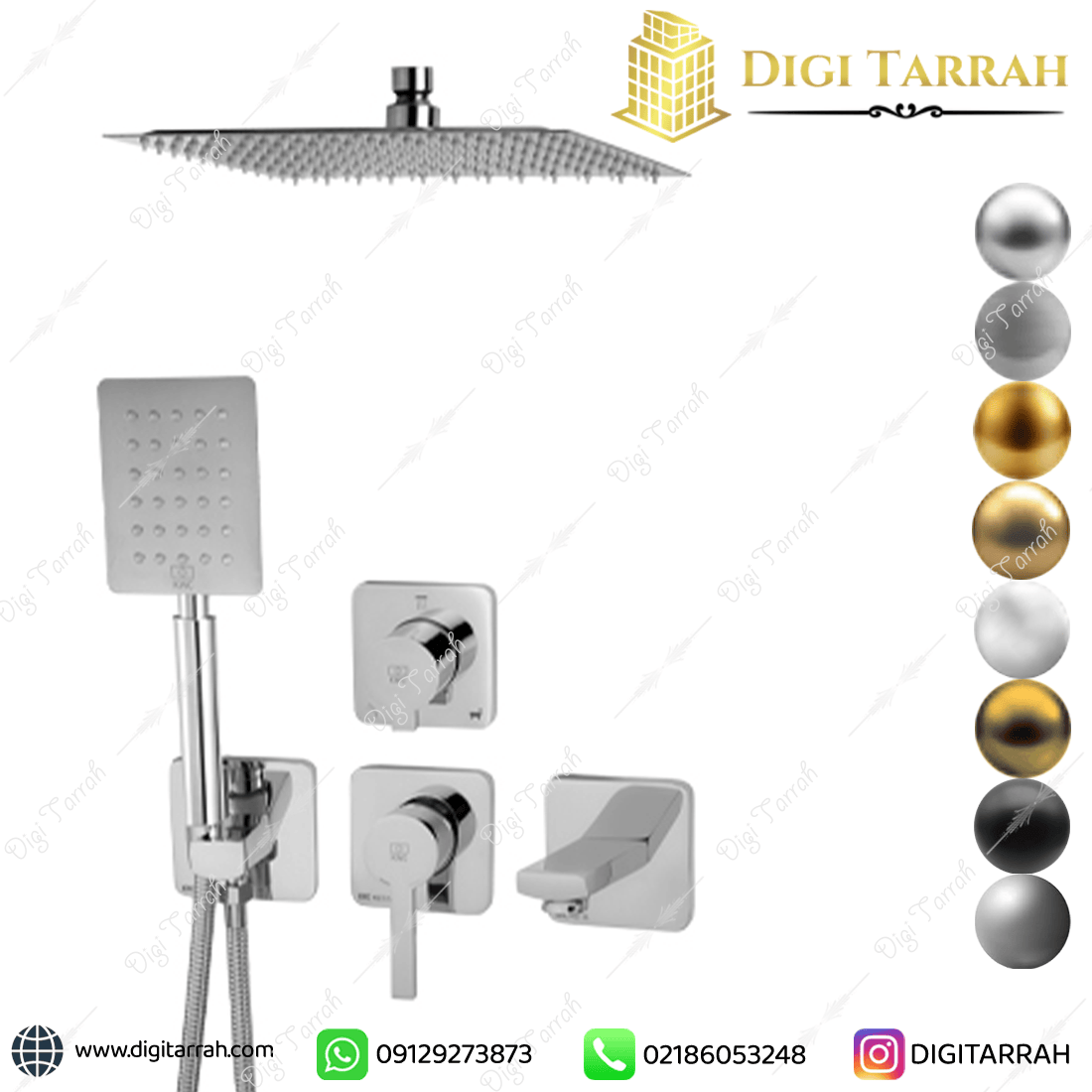 شیر دوش توکار kwc مدل متیس تیپ ۴ کروم