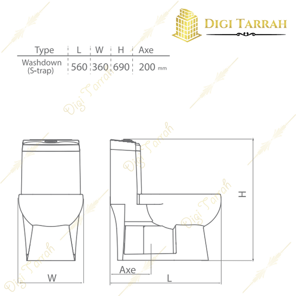 مشخصات توالت فرنگی چینی کرد مدل لوییزا