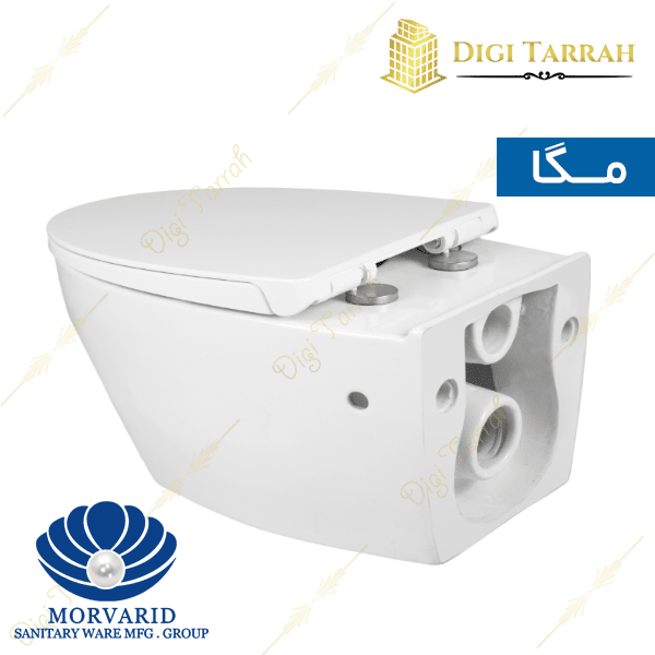 کاسه توالت وال هنگ مروارید مدل مگا نمای 2