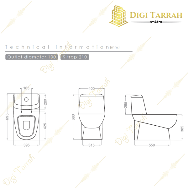 مشخصات توالت فرنگی چینی گلسار مدل پارمیس