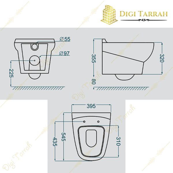 مشخصات کاسه توالت وال هنگ گلسار مدل پارمیس
