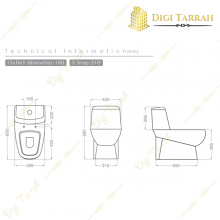 مشخصات توالت فرنگی چینی گلسار مدل پارمیس 3اینچ