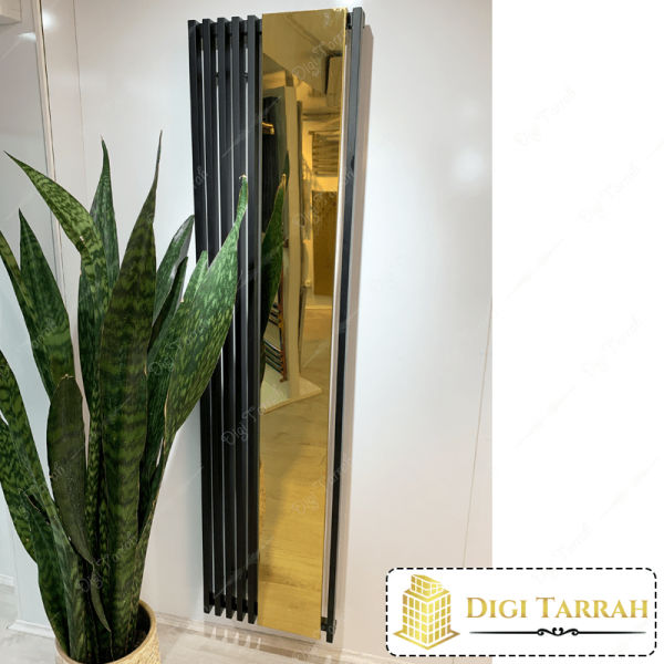 رادیاتور دکوراتیو استیل مشکی طلایی کد 02