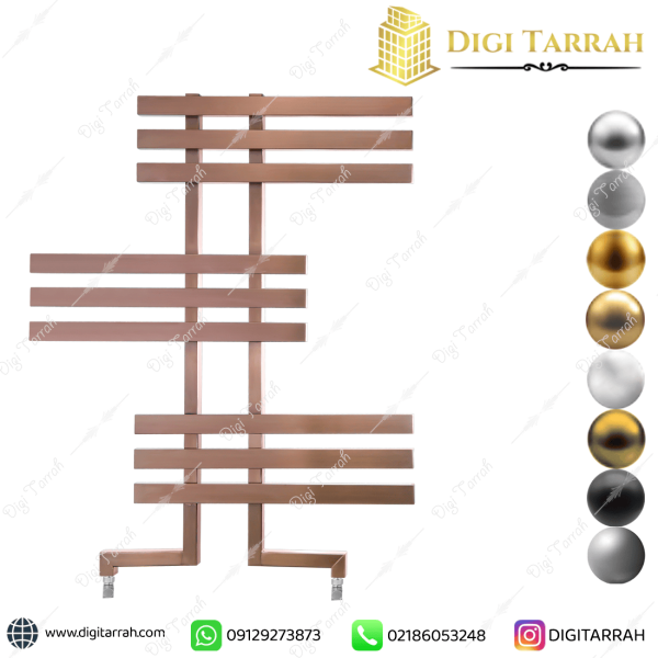 رادیاتور حوله خشک کن استیل دکوراتیو کد ۰۶ رزگلد