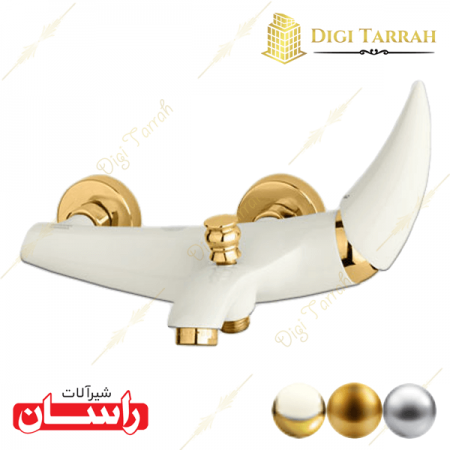 شیر دوش سفید طلایی هیپو شیرآلات راسان