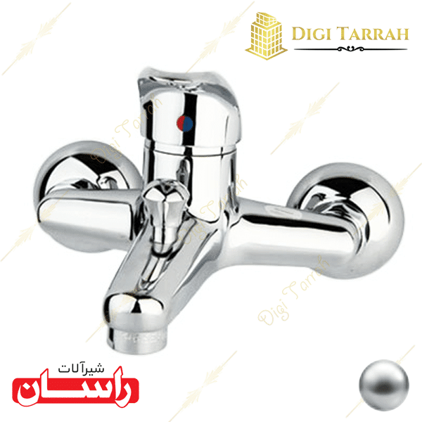 شیر دوش کروم براق مروارید شیرآلات راسان