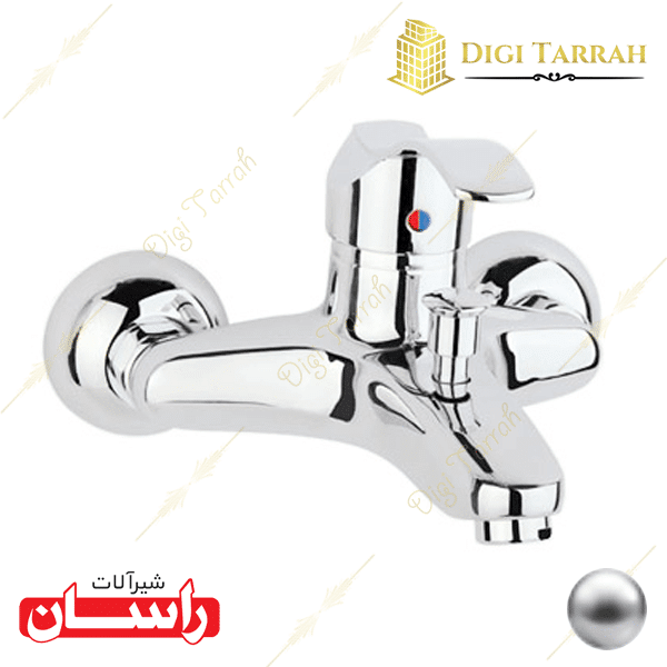 شیر دوش کروم براق نگین شیرآلات راسان
