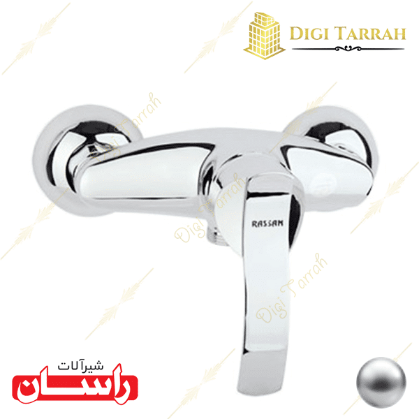 شیر توالت کروم براق نگین شیرآلات راسان