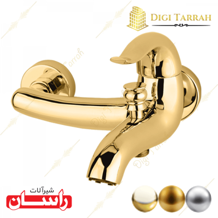 شیر دوش طلایی براق اکتاو شیرآلات راسان