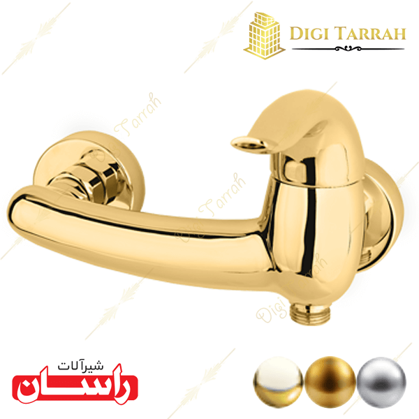شیر توالت طلایی براق اکتاو شیرآلات راسان