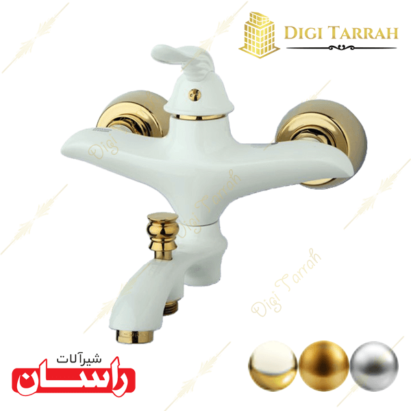 شیر دوش سفید طلایی پریمو شیرآلات راسان