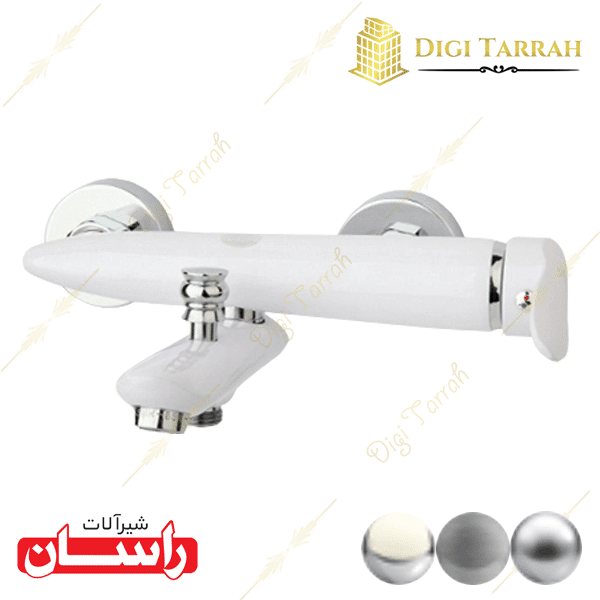 شیر دوش سفید کروم رابیت شیرآلات راسان