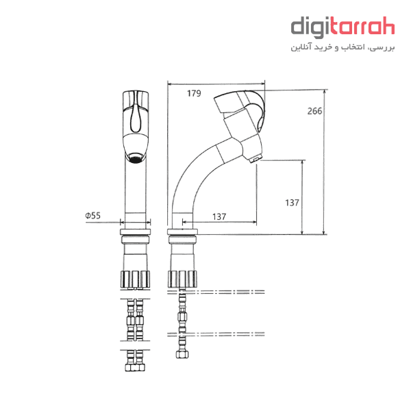 مشخصات شیر روشویی پایه کوتاه شودر مدل دانته شیرآلات شودر