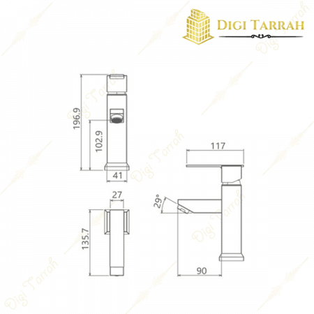 شیر روشویی شودر مدل شارپ شیرآلات شودر