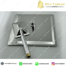 سردوش فلت استیل 25 سانت کروم براق