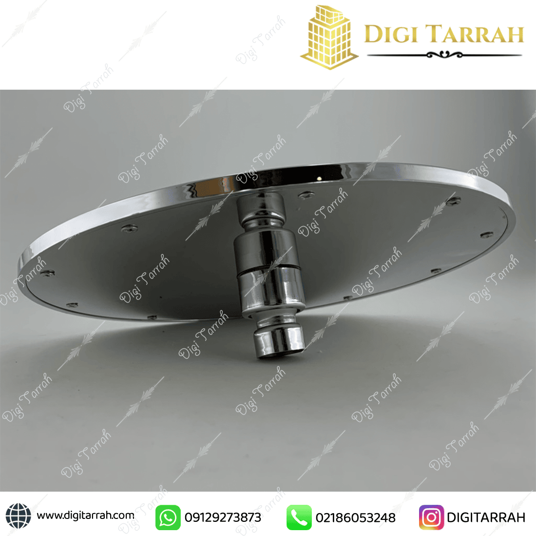 ضخامت سردوش گرد استیل مدل هانزا 20cm کروم براق