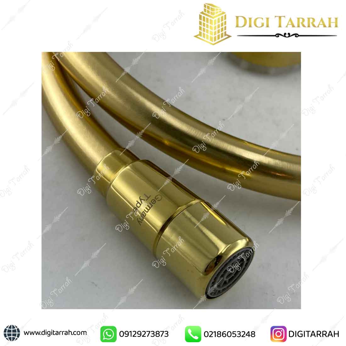 آبفشان و سری لیوانی شلنگ توالت آنتی باکتریال طلایی براق