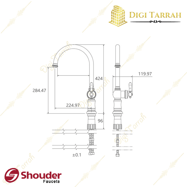 مشخصات شیر ظرفشویی بیزانس شیرآلات شودر