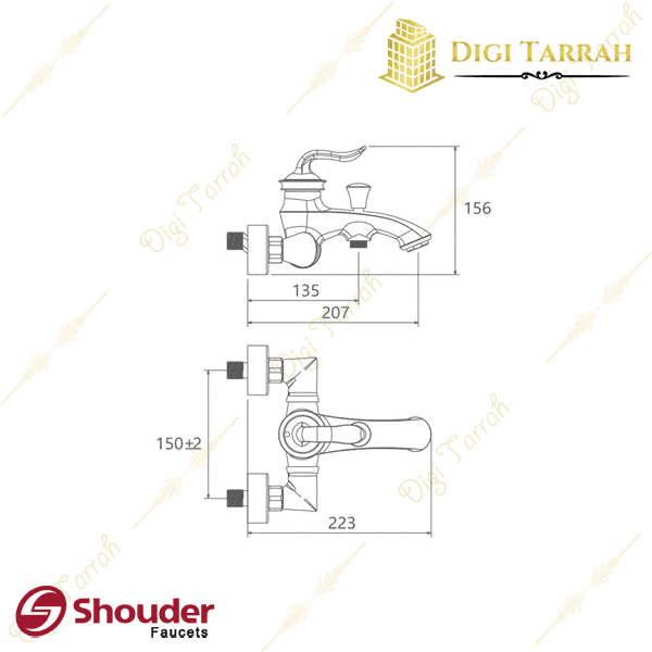 مشخصات شیر دوش شودر مدل لوکا شیرآلات شودر