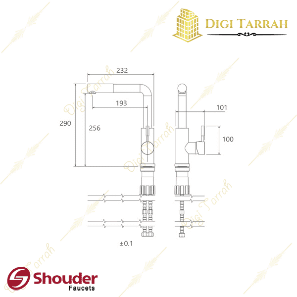 مشخصات شیر ظرفشویی ثابت مدل مارینو شیرآلات شودر