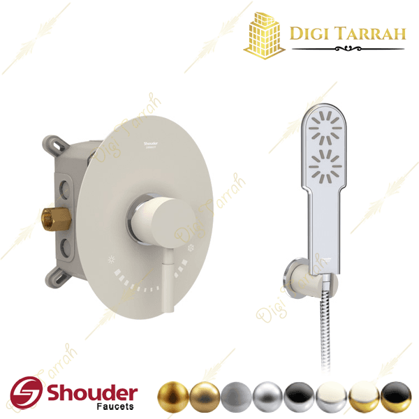 شیر دوش حمام توکار شودر مدل روگن شیری کروم تیپ 2 شیرآلات شودر