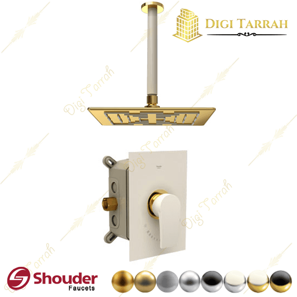 شیر دوش حمام توکار شودر مدل رومر شیری طلایی تیپ 1 شیرآلات شودر
