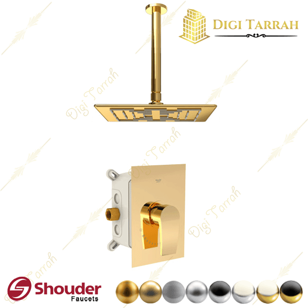 شیر دوش حمام توکار شودر مدل رومر طلایی براق تیپ 1 شیرآلات شودر