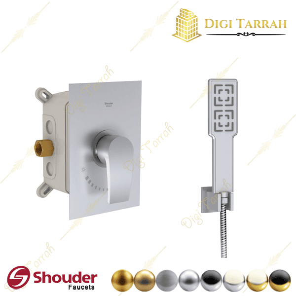 شیر دوش حمام توکار شودر مدل رومر کروم مات تیپ 2 شیرآلات شودر