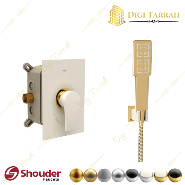 شیر دوش حمام توکار شودر مدل رومر شیری طلایی تیپ 2 شیرآلات شودر