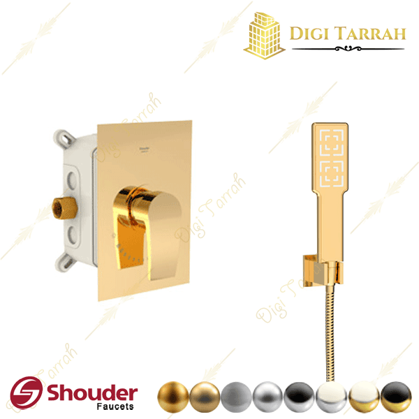 شیر دوش حمام توکار شودر مدل رومر طلایی براق تیپ 2 شیرآلات شودر