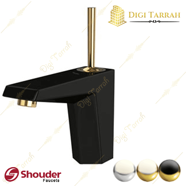 شیر روشویی تیفانی مشکی طلایی شیرآلات شودر