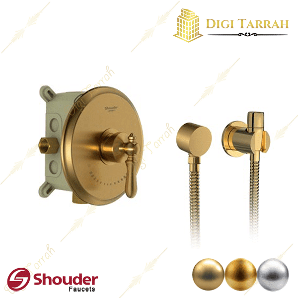 شیر توالت توکار شودر مدل زیگموند طلایی مات شیرآلات شودر