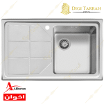 سینک ظرفشویی آشپزخانه اخوان مدل 316 توکار لگن راست