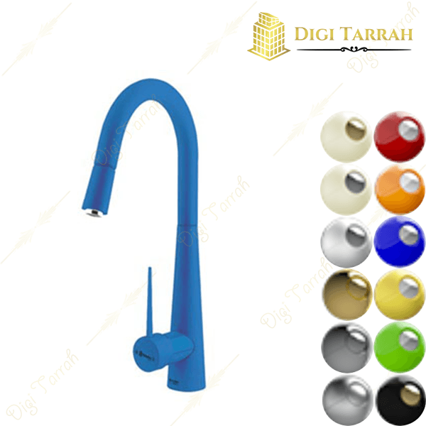 شیر ظرفشویی شلنگدار شودر مدل ایتن رنگ آّبی