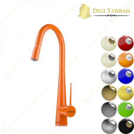 شیر ظرفشویی شلنگدار شودر مدل ایتن رنگ نارنجی
