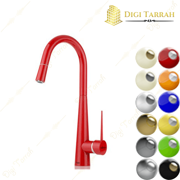 شیر ظرفشویی شلنگدار شودر مدل ایتن رنگ قرمز