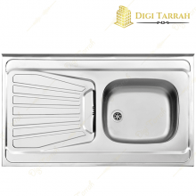 سینک ظرفشویی استیل البرز مدل فانتزی 165 روکار