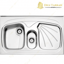 سینک ظرفشویی آشپزخانه استیل البرز مدل 610 روکار لگن چپ