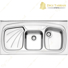 سینک ظرفشویی استیل البرز مدل فانتزی ۶۱۴ روکار