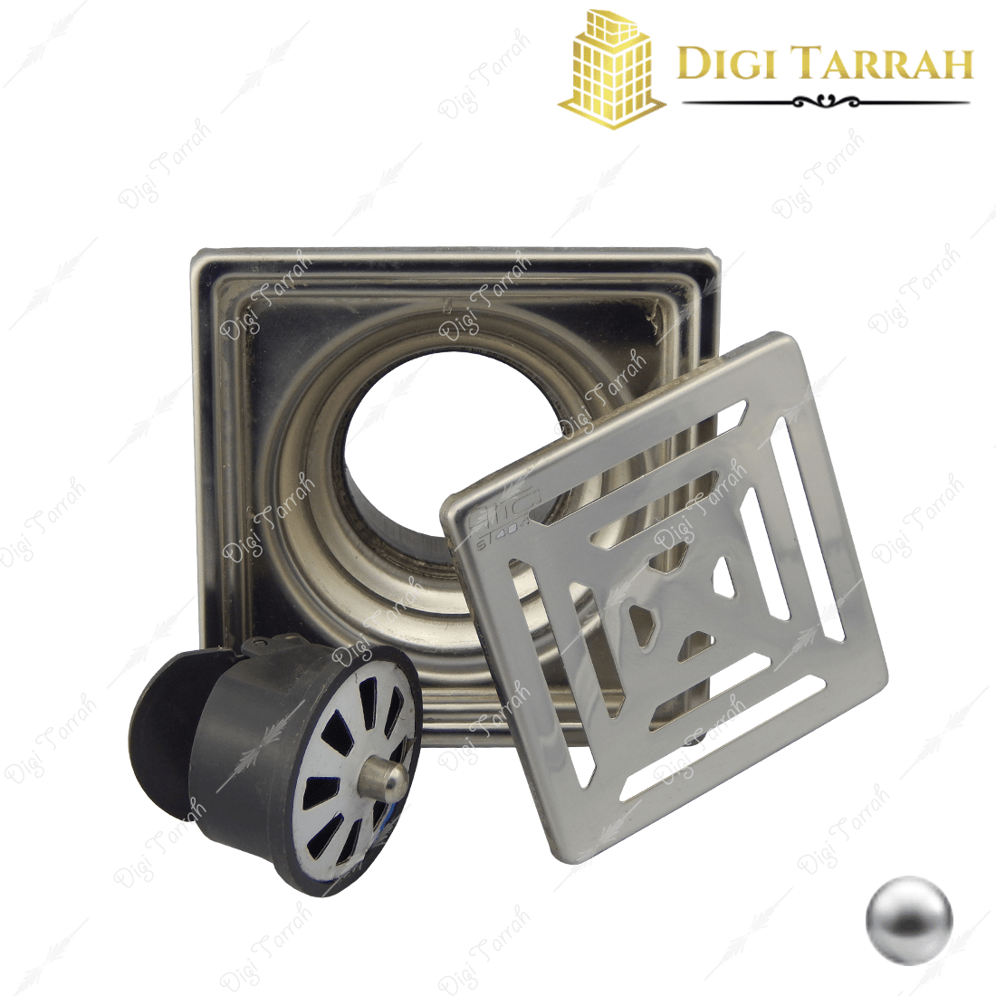 قطعات کفشور استیل کروم براق 10 * 10 سانتی متری کد 03