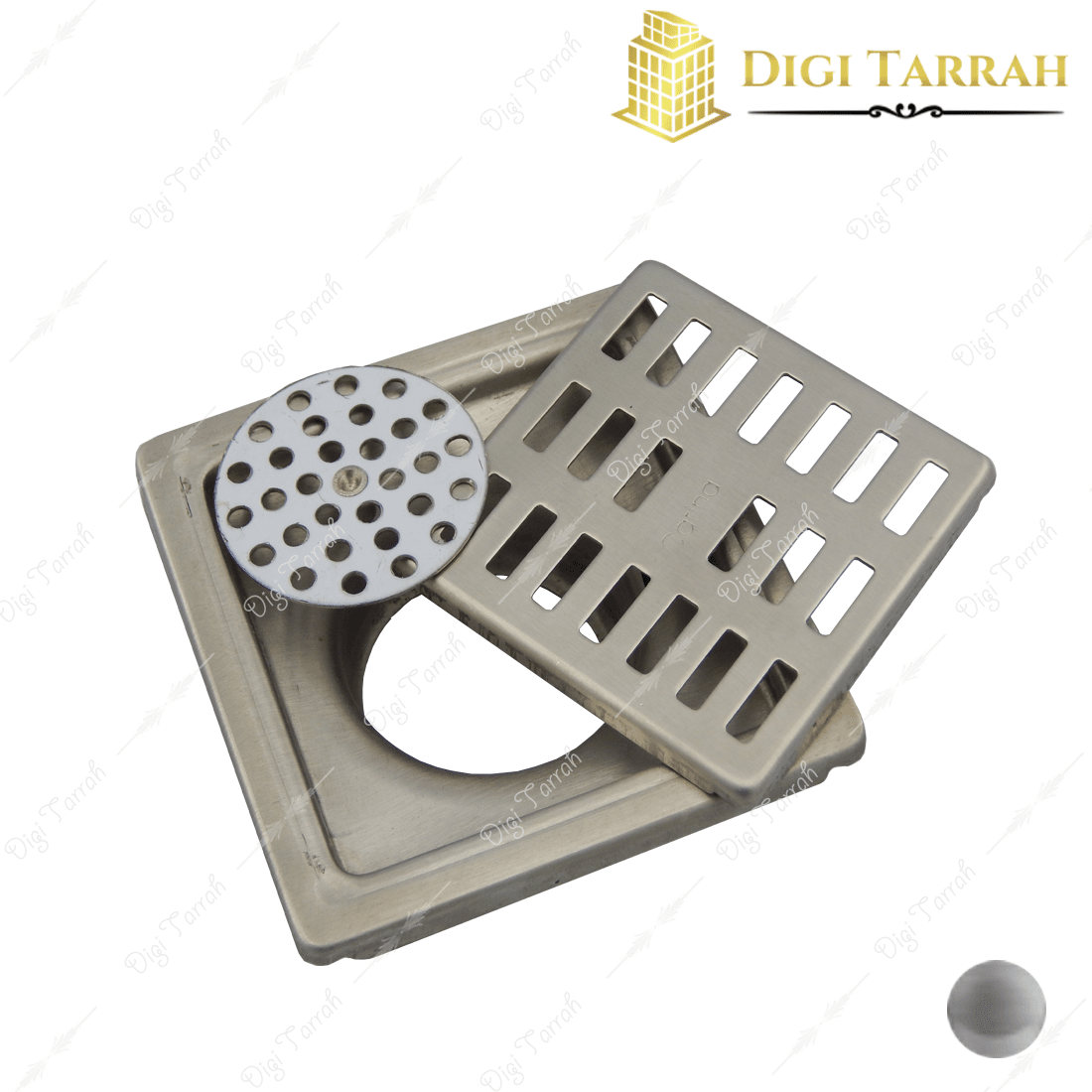 قطعات کفشور استیل کروم مات 11 * 11 سانتی متری کد 02